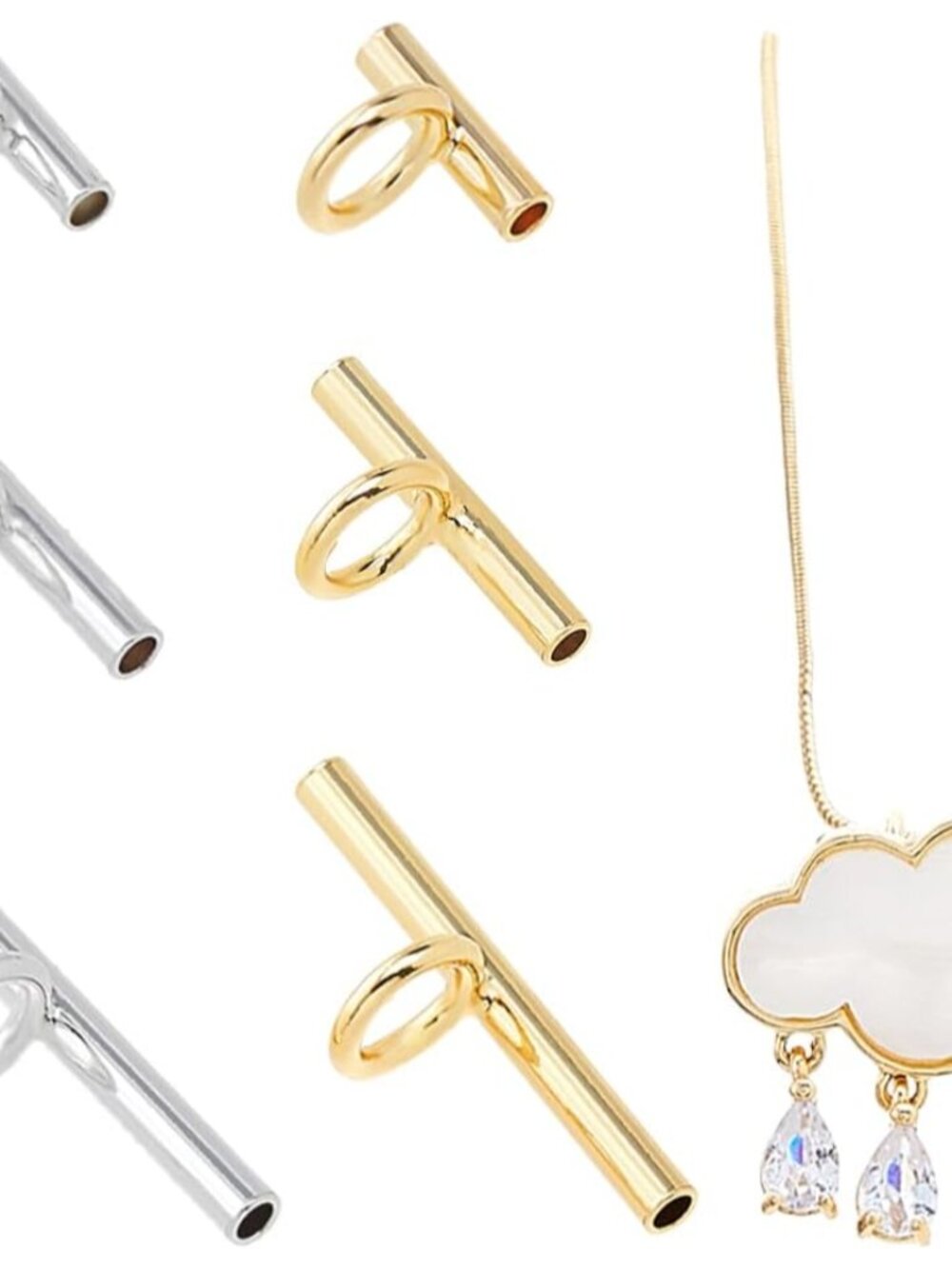 6Pcs 3Size Brass Pin to Pendant Converter Brooch Converters Brooches Pins to Pen